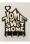 Home Sweet Home Mdf Wall Key Hanger with 4 Hangers 19X21 cm - 2
