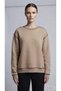 Women's Beige Reverse Stitch Detail Crew Neck Sweatshirt - 3