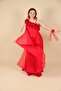 07-15 Years Old Girls' Red Color Evening Dress with Rose Collar - 5