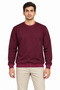 Men's 3-Piece Crew Neck Sweatshirt with Inner Ribbing, 2 Yarns, Plain Long Sleeves, Regular Fit - Burgundy - Gray - Red - 3