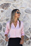 Pink Long Sleeve Satin Shirt - 2