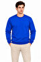 Men's 3L Cycled Collar, Inner Ribbed, 2 Thread Plain Long Sleeve Regular Fit Sweatshirt - Blue - Gray - Black - 4