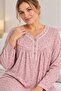 100% Cotton Long Sleeve Cuffed Sleeves Plus Size Polka Dot Women's Nightgown - 2