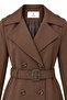 Double-Breasted Collared Belted Brown Trench Coat 14049 - 3
