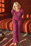 Women's Comfortable Long Sleeve Lilac Pajama Set - 2