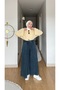 Women's Oversize Skirt Pants with Elastic Waist, Tie-Up Detail, Side and Back Pockets - 4
