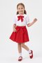 Girl's Red Scarf Polka Dot Doll Collar White Short Sleeve Shirt Red Bow Beaded Skirt April 23 October 29 Show Outfit