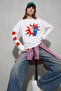 Eazy Unisex Oversize Long Sleeve T-Shirt 100% Cotton Ecru Dont Call Me Telephone Printed Boxy Fit T-Shirt - 4