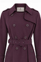 Double-Breasted Lapel Collar Epaulettes Belted Plum Trench Coat 12528 - 4