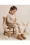 Light Beige Crescent and Star Patterned Children's Cotton Pantyhose
