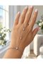 Silver Colored Stone Shahmeran Bracelet with Three Oval Stone Details Elegant Hand Chain - 4