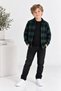 Plaid Patterned Button-Front Lumberjack Shirt for Boys