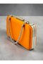 Orange Satin Silver Metal Detailed Crystal Stone Embroidered Chain Strap Women's Evening Dress Bag Wedding Engagement Graduation - 7