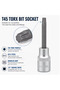 T45 Torx Bit Socket 1/2 Inch Drive, 4 Inch Long CR-V Metal Star Socket Tool For Ratchet, Car Repair, Workshop & DIY Maintenance - 3