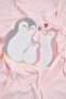 Heart Penguin Embroidered Velvet Blanket - 3