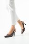 Women's Brown Patent Leather Pointed Heeled Shoes - 4