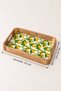 Mango Wood Handle Serving Tray with Enamel Pattern 33X22 cm Rectangular Presentation Tray - 3