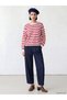 Ozmarka New Season White Crew Neck Striped Women's Knitwear Sweater - 2