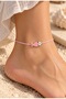 Adjustable Anklet with Pink Enamel Fish Figure
