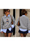 Gray Crew Neck Teddy Printed Oversize Sweatshirt - 3