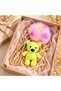 Handmade Amigurumi Teddy Bear Keychain with Pompom Bag Accessory - 3