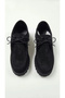 Women's Black Suede Lace-Up Detailed Thick Sole Comfortable Loafer Shoes - 5