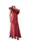 One-Shoulder Ruffle Gown One-Shoulder Flared Red Women's Dress