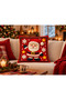 Christmas Story Santa Claus Pine Tree Gift Snowflake Patterned Red Navy Blue Decorative Set of 2 Throw Pillow Covers - 3