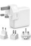 INT801 Universal Power Adapter with 3 Interchangeable Plug Adapters, Multi-Purpose Travel Charger, Compact AC Power Adapter for Home, Office and Travel