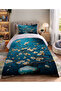 Flower Branches Patterned Single Duvet Cover Set