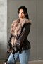 Fur Collar Belt Detail Short Leather Jacket - 6