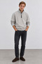 Half-Zip High-Neck Sweatshirt |   Mew2211445-1 - 2