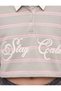 Three-Thread Ribbed Cotton Long Sleeve Comfortable Fit Striped Polo Collar Sweatshirt - 4