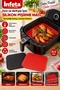 21.5 cm Silicone Airfryer Baking Mat Heat Resistant Washable Non-Stick Perforated Square