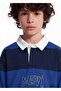 Logo Printed Polo Collar Loose Fit Boys' Sweatshirt. - 3