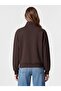 Half-Zip Stand-Up Collar Loose Fit Women's Sweatshirt. - 3