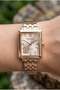 Rose Gold Square Case Women's Wristwatch |   30 mm Steel Cord, Modern and Stylish Design