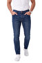 Men's Slim Fit Lycra Stonewashed Navy Blue Jeans – Soft Textured Flexible Narrow Leg Jeans 2602093