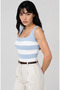 2-Pack Women's Thick Strap Tank Top Slim Summer Square Neck Plain Knitwear - 2