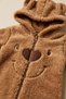 Baby Boy Jumpsuit with Teddy Bear Ears, Hooded Plush Zippered Baby Set - 4