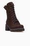 Women's Boots Thick Heeled Leather Boots 26K D26Kb-8160 Brown Nubuck - 4
