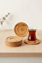 Set of 6 Bamboo Round Tea Plate Coasters Mit1374 - 4