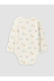 Two Mt Shop Quality Lcw Baby Ecru Patterned Baby Boy Snap Fastener Bodysuit - 3