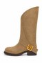 Women's Stylish Boots Genuine Beige Suede Leather