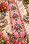 Mediterranean Lemon and Floral Patterned Runner – 40X140 cm Digital Printed, Suede Fabric - 2