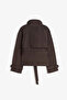 Model: Stand-Up Collar, Back Windbreaker Detail, Lined Women's Trench Coat Jacket Trench Coat - 5