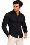 Men's Black Long Sleeve Basic Shirt - 4