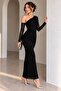 Stone-Embellished One-Shoulder Tulle Midi Dress - 2