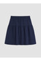 Two Mt Shop Quality Lcw Kids Navy Blue Button Detailed Girls' Skirt - 3