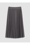 Two Mt Shop Quality Lcw Kids Gray Elastic Waist Pleated Skirt for Girls - 4